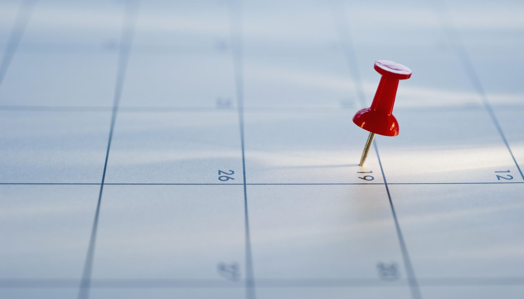 Thumb tack on calendar
