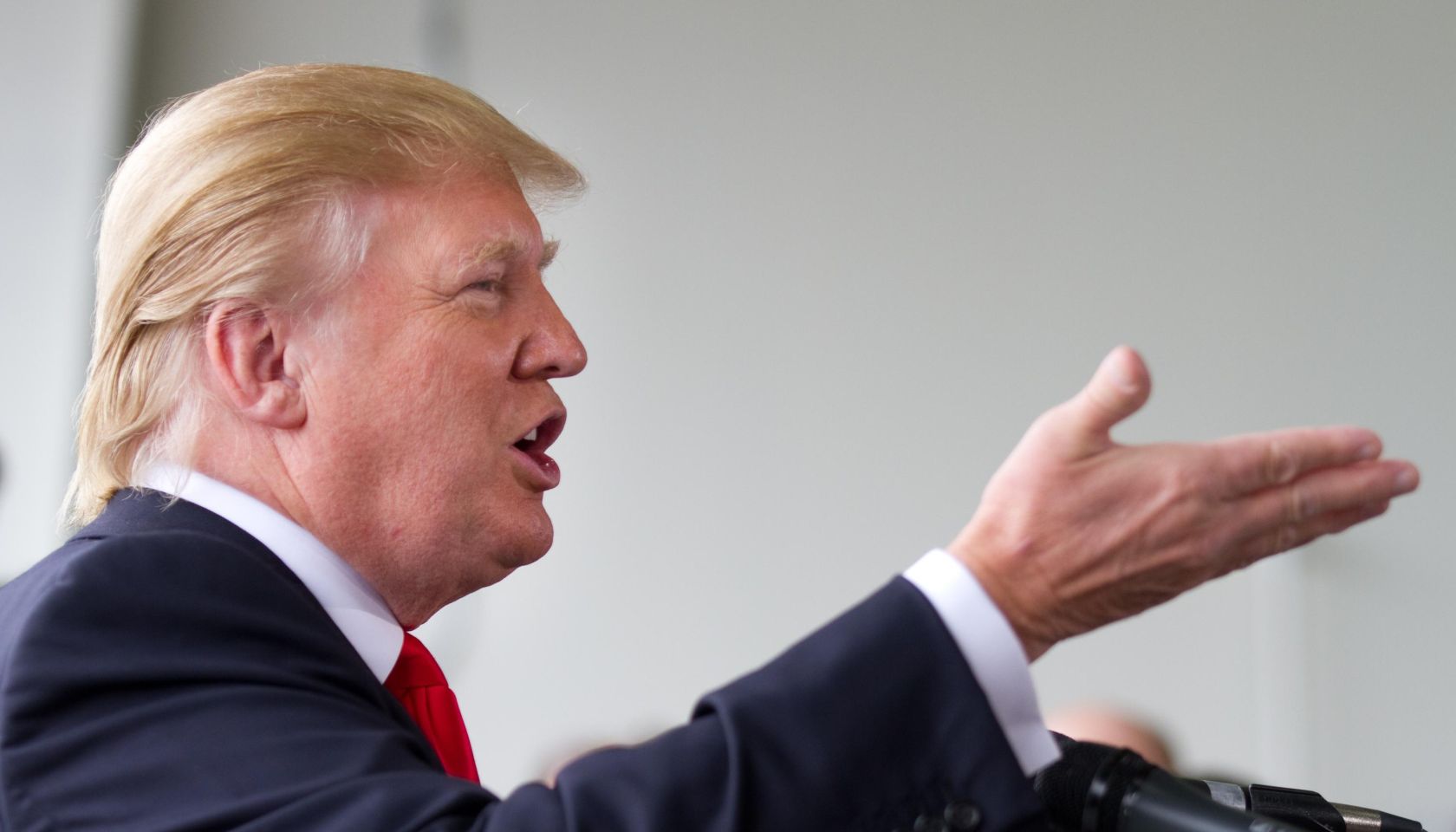 Donald Trump Holds Media Availability In Portsmouth, New Hampshire