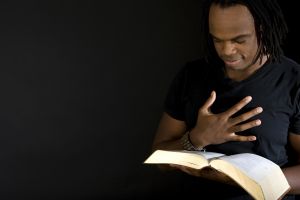 Man reading the bible