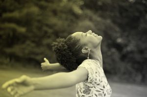 Black woman outdoors