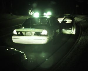 Police car during traffic stop