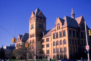 Wayne State University, Old main building with historic landmark architecture, Detroit, Michigan