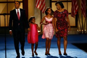 DENVER, CO  AUGUST 28, 2008 Democratic presidential nominee Barack Obama is joined on stage by his