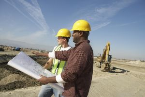 Two Construction Workers on Site