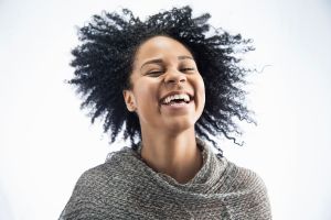 African American woman laughing