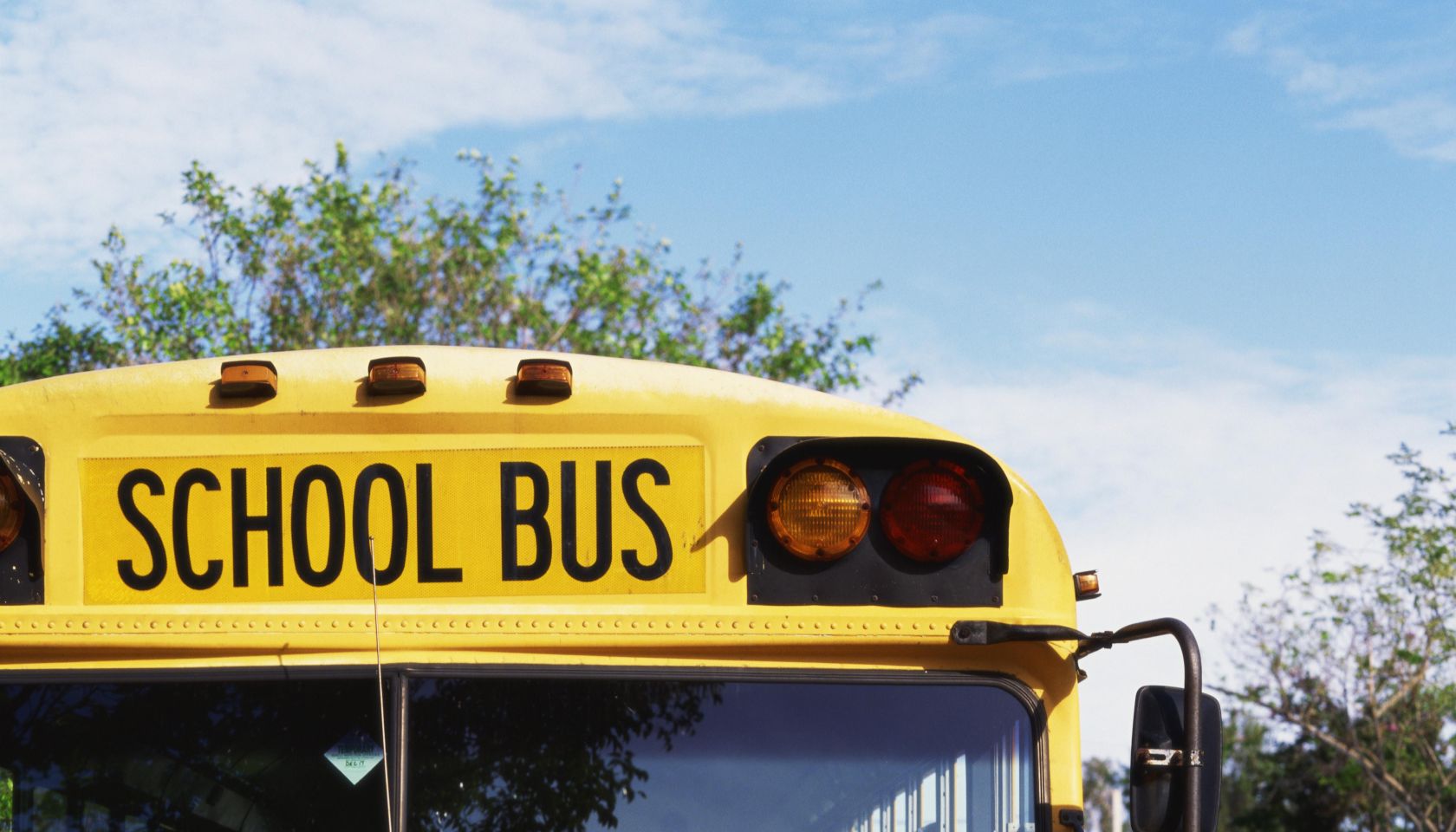 Front view of a school bus
