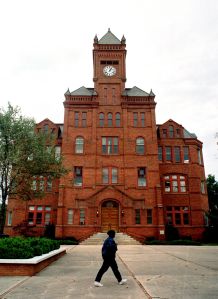 In this October 27, 1997 file photograph, a student walks pa