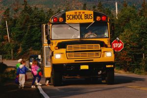 Children entering school bus