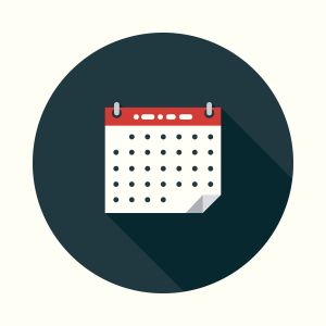 Calendar Flat Design Party Icon with Side Shadow