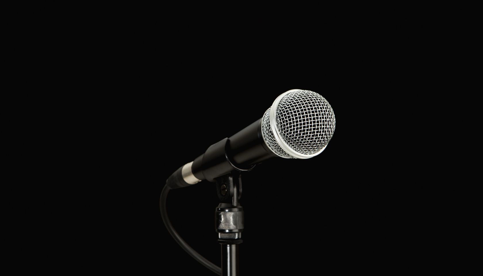Detail of a microphone on a stand