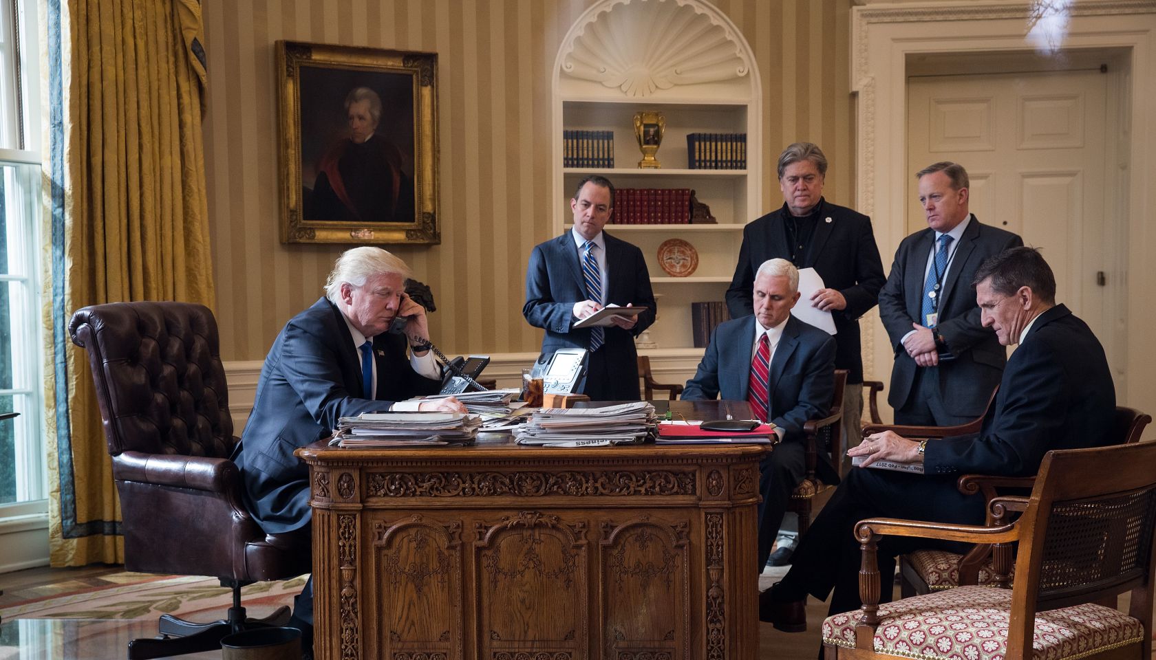 Donald Trump Speaks With Russian Leader Vladimir Putin From The White House