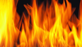close-up of flames from a fire rising