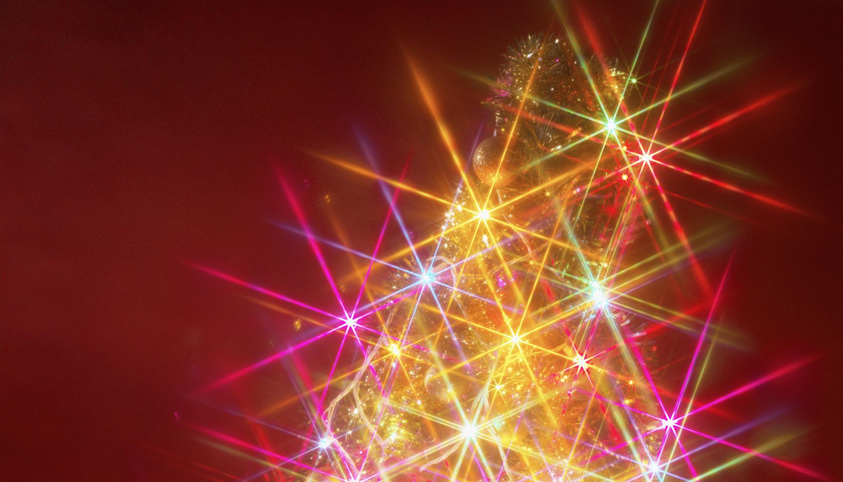 blurred view of lights on a christmas tree
