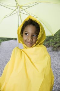 Girl holding umbrella