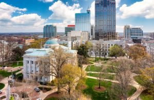 North Carolina State Capitol and Raleigh skyline