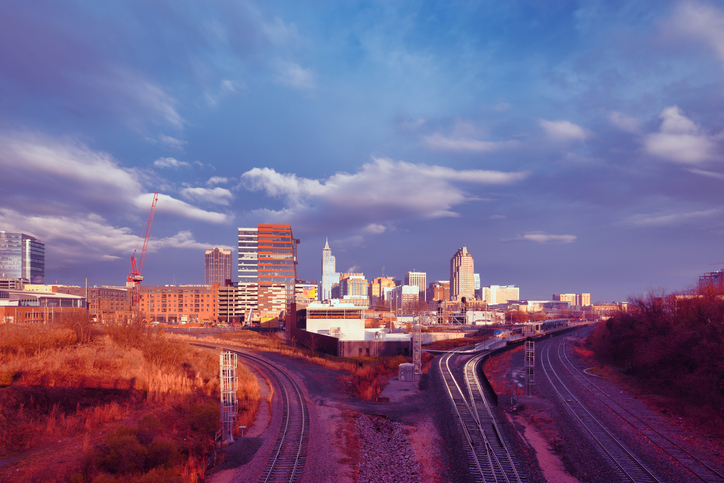 Raleigh Electric Sunset Cityscape